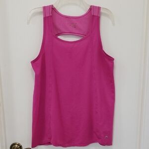 🤸‍♀️〰️Head〰️ Hot Pink Open Back Active Tank Top L